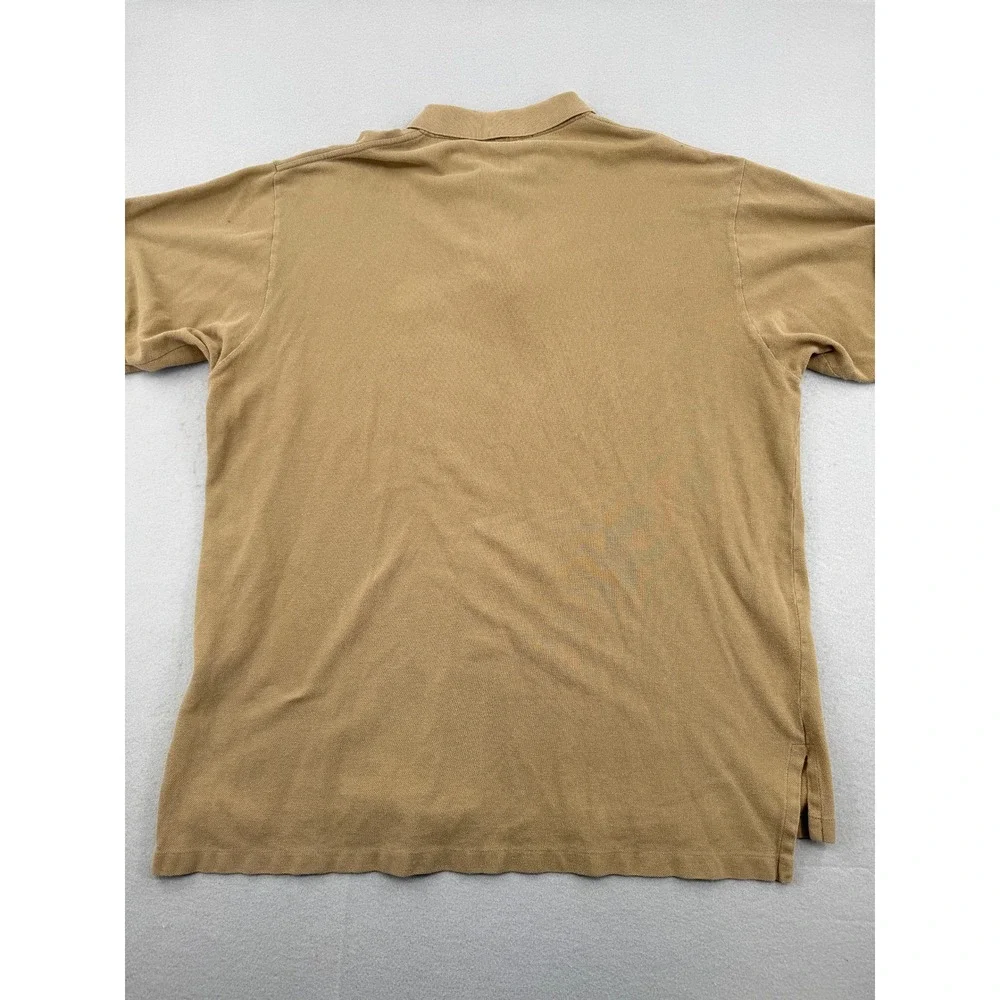 Polo Ralph Lauren Mens XL Tan Khaki Cotton Short Sleeve Pique Polo Shirt Classic